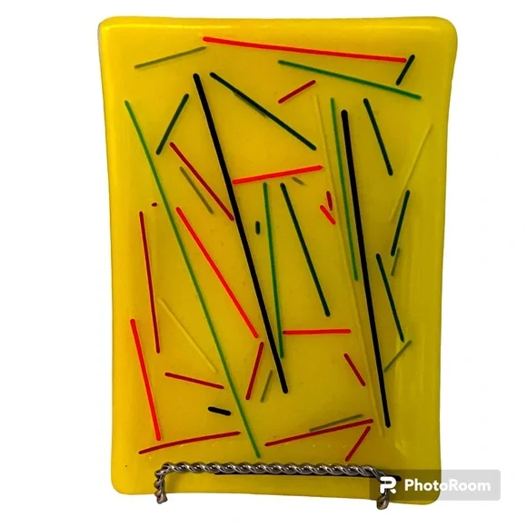 Art glass TRINKET DISH tray MCM inspired glass art Sushi - Picture 2 of 6